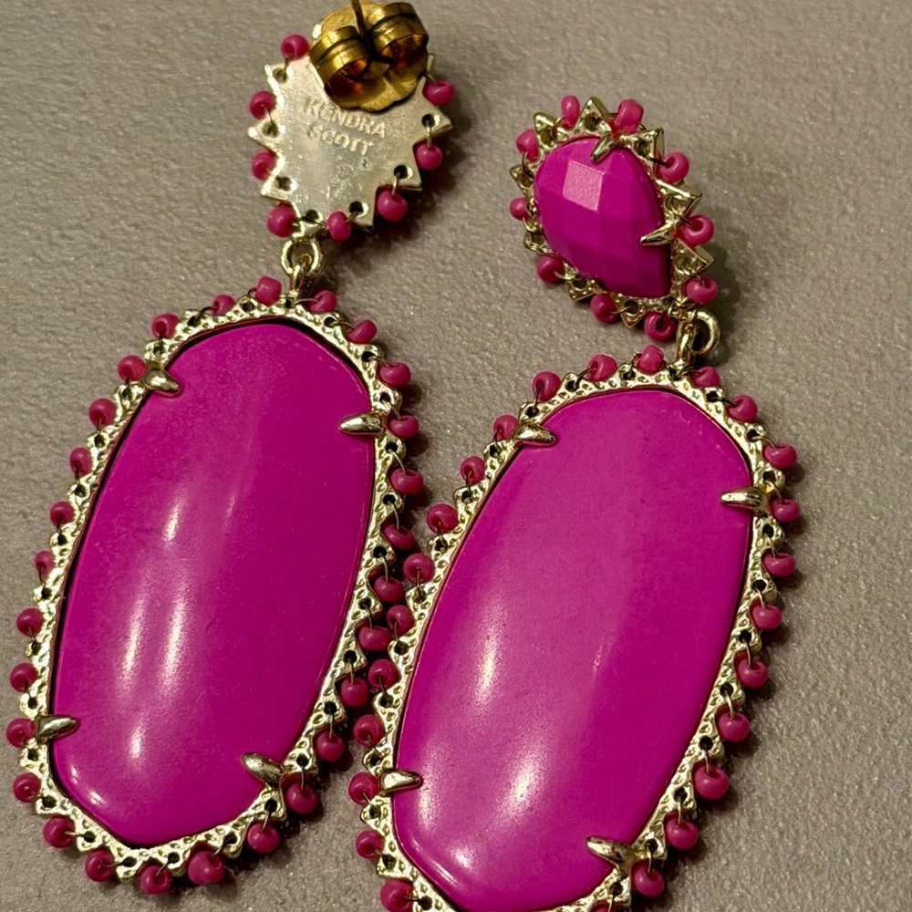Kendra Scott Fuchsia Drop Earrings